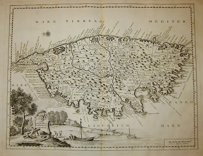 Albrizzi Giambattista (1698-1777) Carta geografica del Regno di Corsica 1750 Venezia
